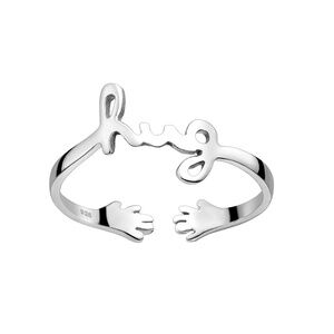 Sterling Silver 'Hug' Adjustable Ring